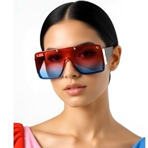Women Sunglasses Oversized Single Lens New‎ Model Elegant Style Large Sha…